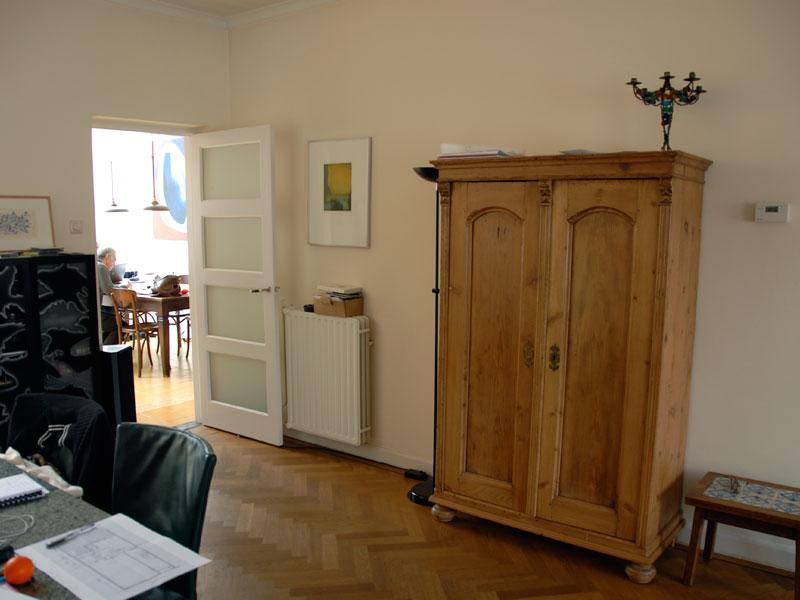Interieur woonkamer Voor
